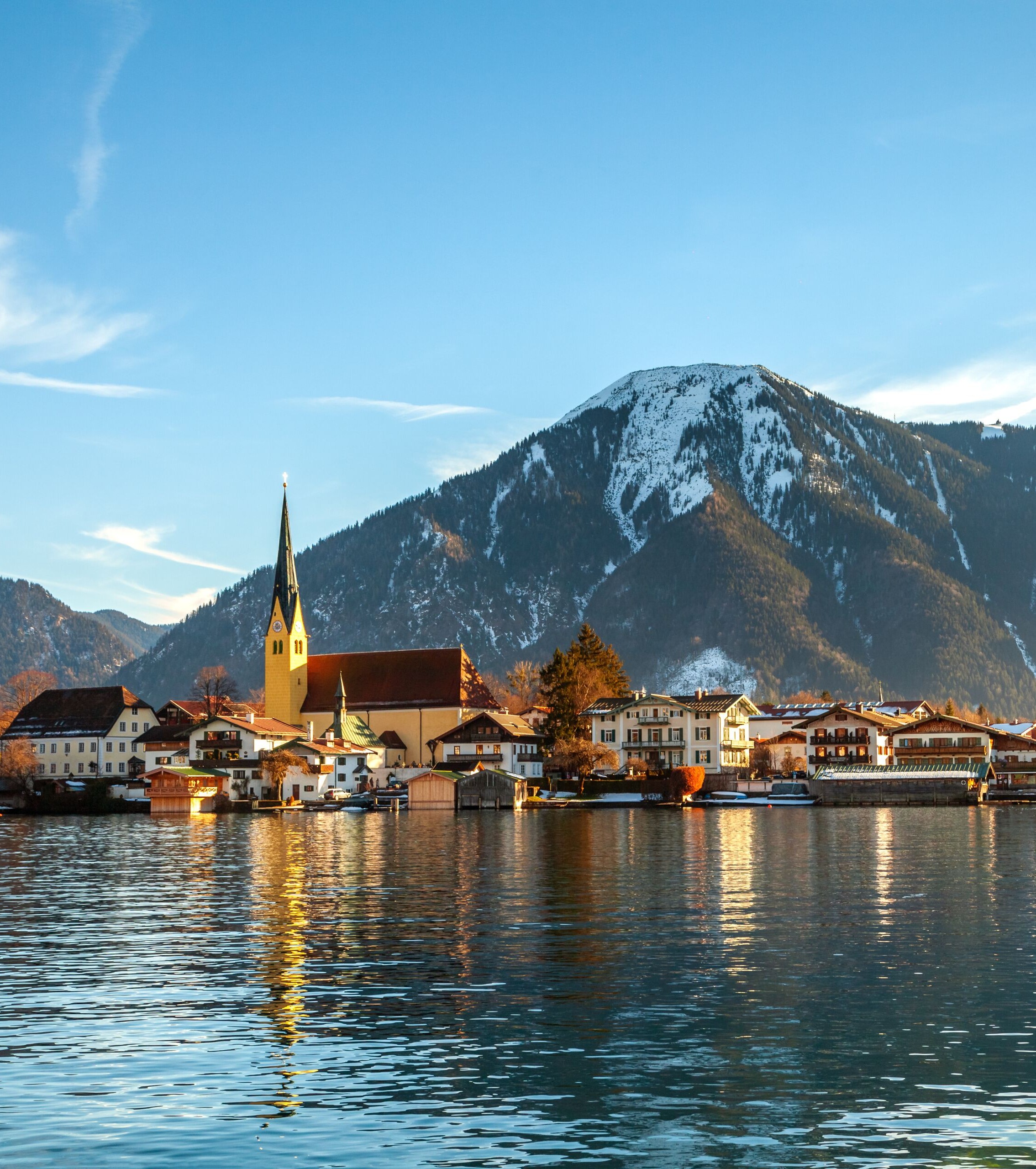 Tegernsee lake and mountain view